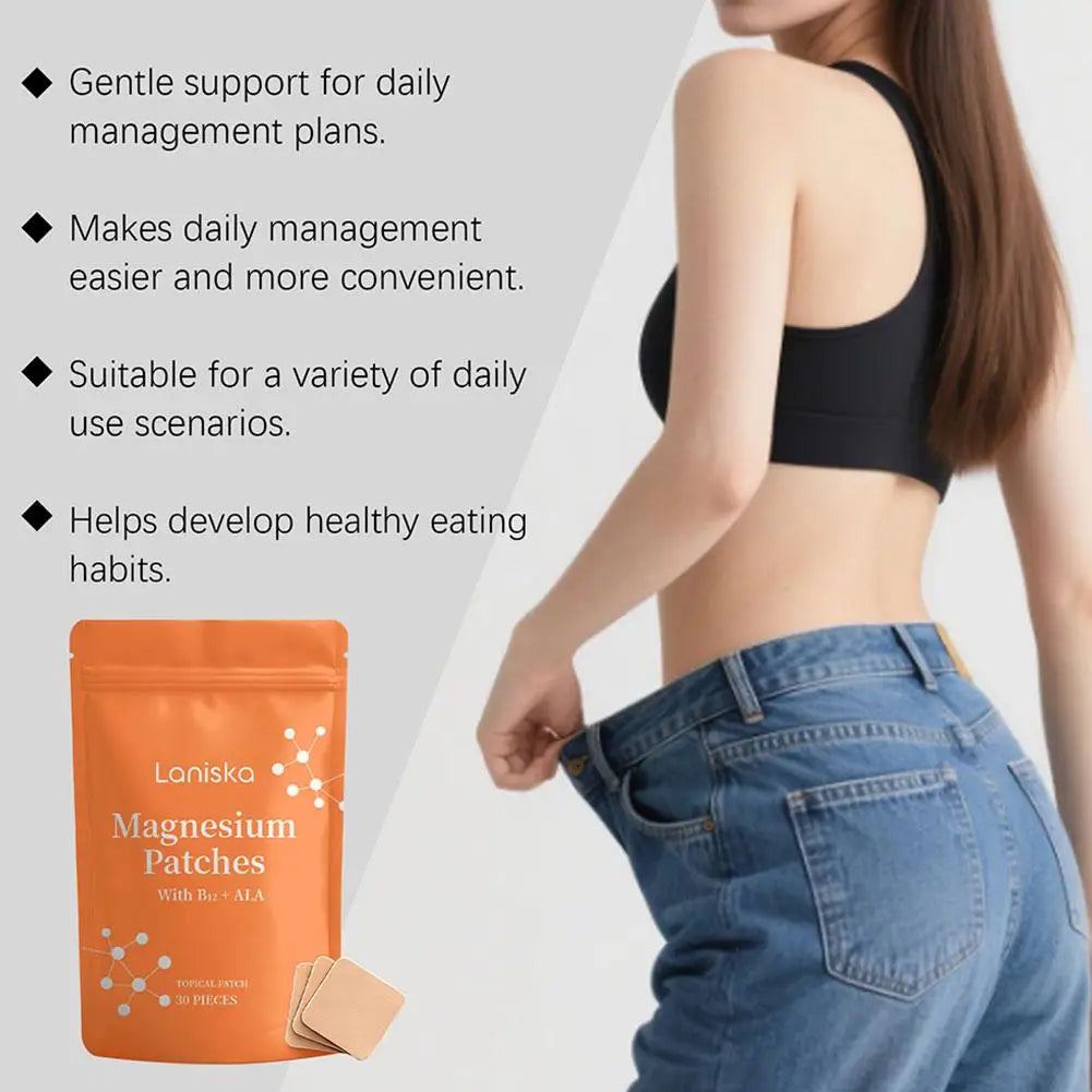 30Pcs Magnesium Multi-Vitamin Patch for Metabolism Boost Appetite Support Transdermal B12 Vitamin E Complex for Weight Managemen