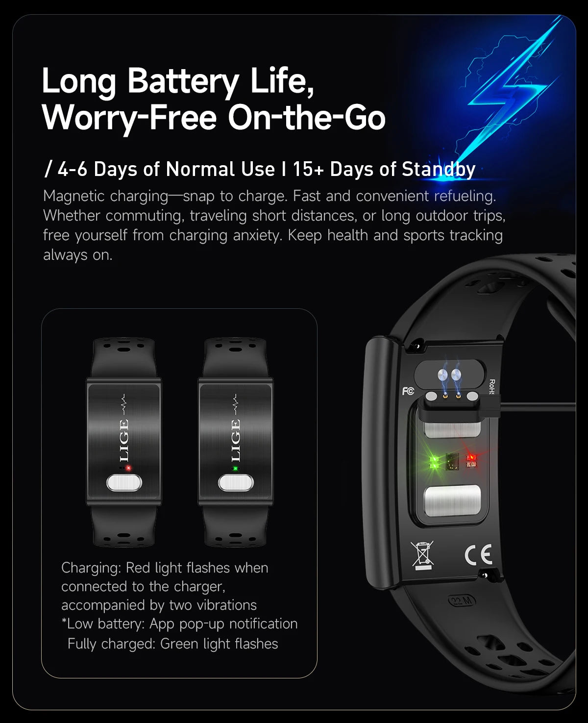 ECG Health Smart Bracelet 2026 New HRV Monitor Fitness Tracker Wristband Sport Band Waterproof No Screen Smartwatch Women Men