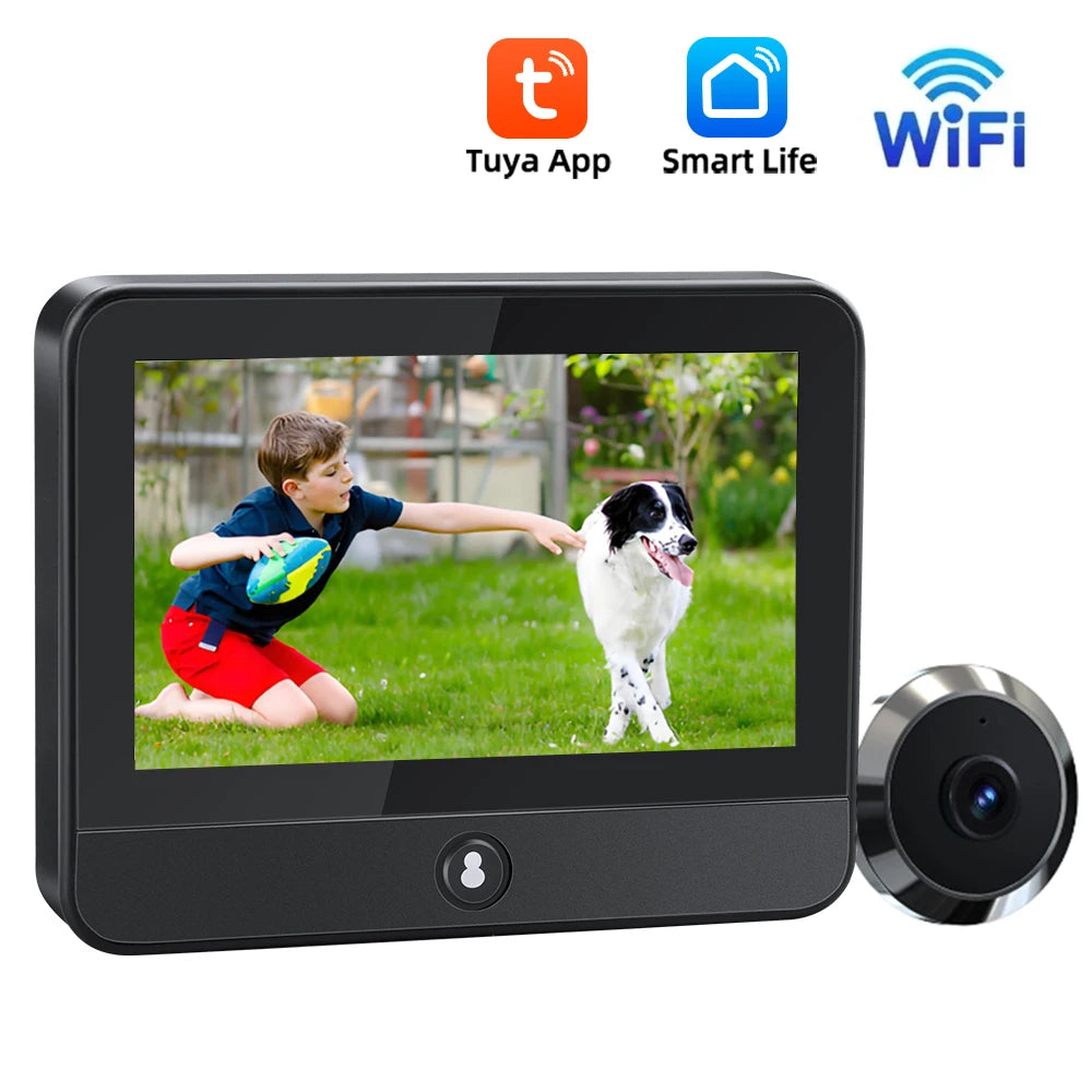 Awapow Tuya Wifi Radar Door Camera Smart Mini Digital Peepholes Door Viewer PIR Motion Detection Video Doorbell Home Security