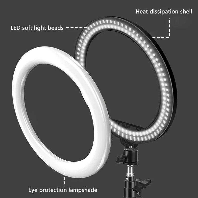 10 Inch LED Ring Light with Adjustable Tripod for Content Creation Tidesmit