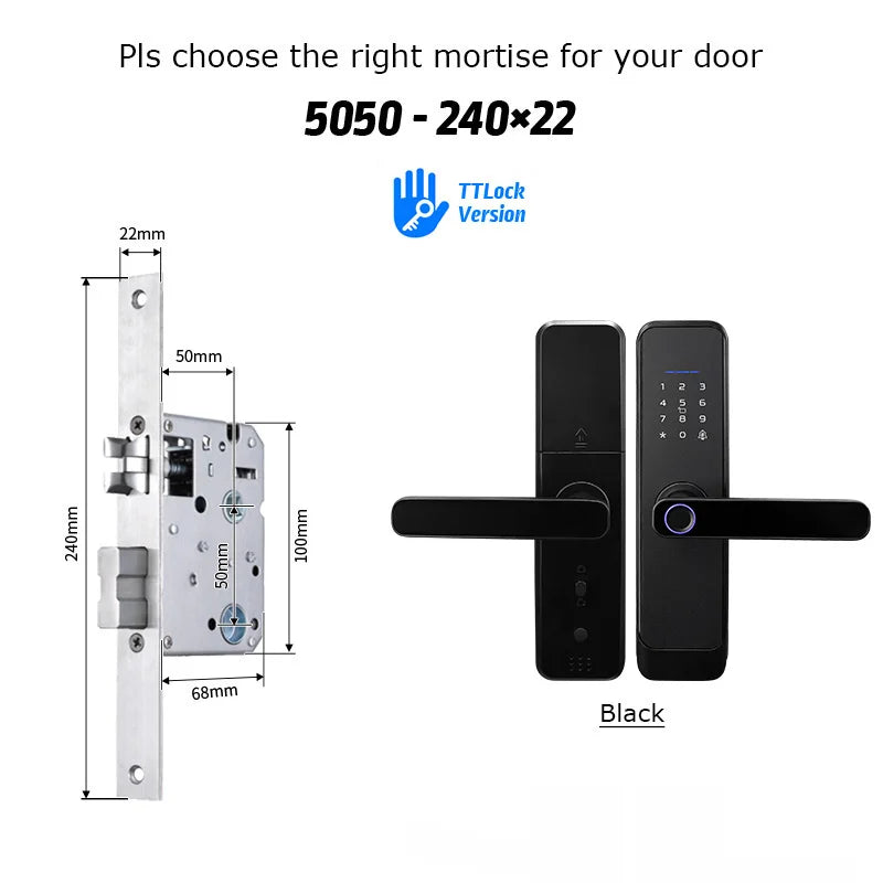 Fingerprint Lock Waterproof Wifi Remote Control Bluetooth TTLock App Card Digital Code Keyless Electronic Smart Door Lock