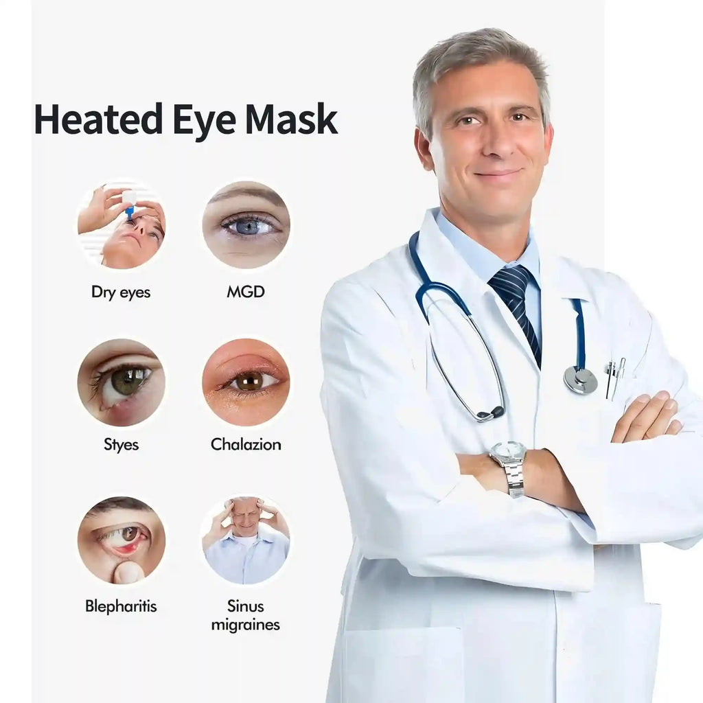 Heated Eye Massage Mask with 3 Heat Modes - Portable Wellness Device Eye Massage Instrument Tidesmit