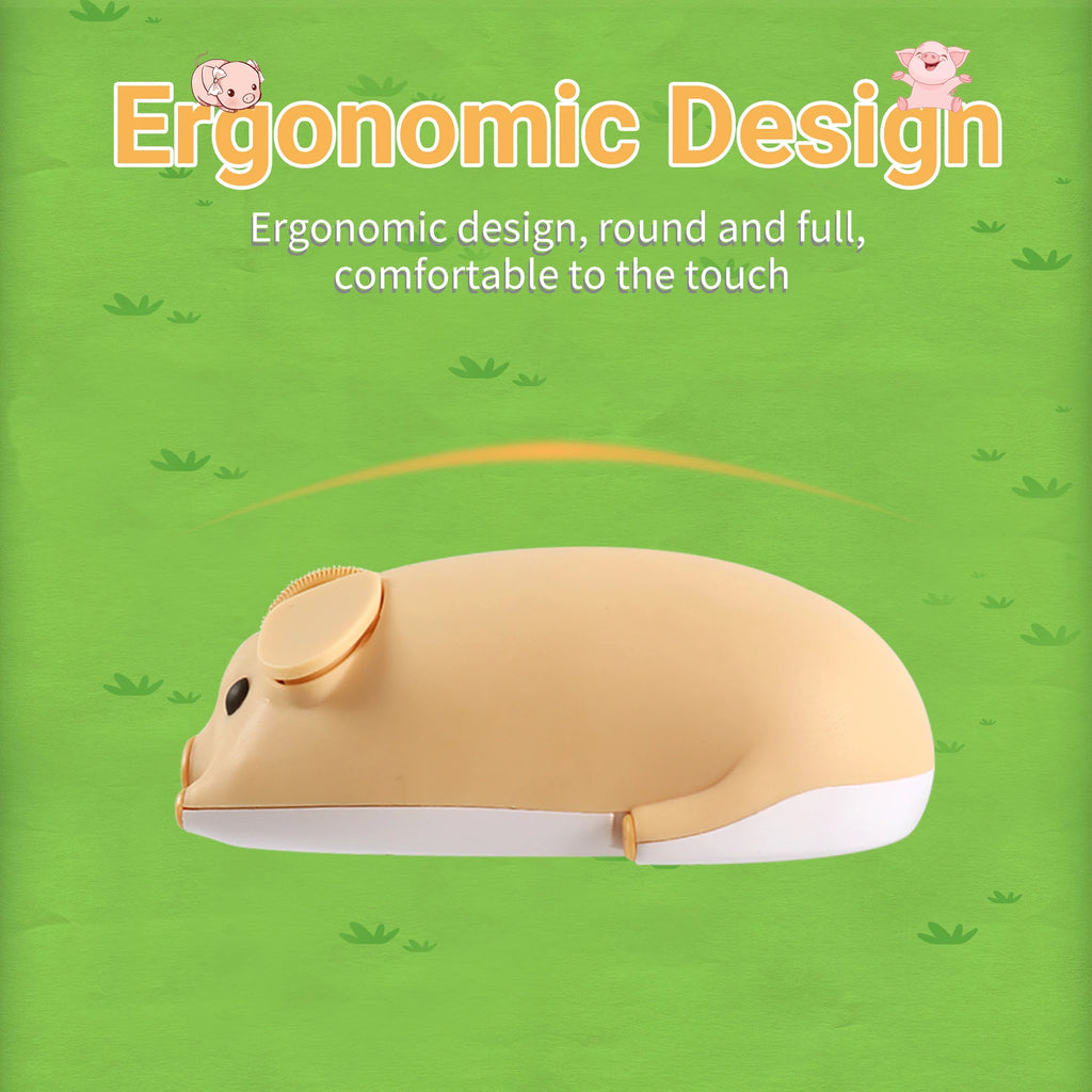 Cute 3D Little Pig Wireless Mouse 2.4G Bluetooth Dual-mode Silent For Women Office Laptop PC