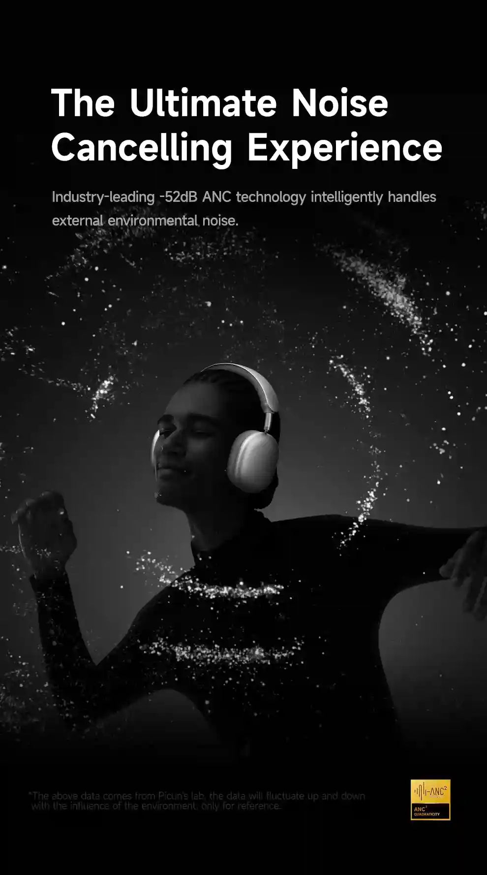 Wireless Noise Cancelling Headphones - Over-Ear 3D Spatial Audio F8 Tidesmit