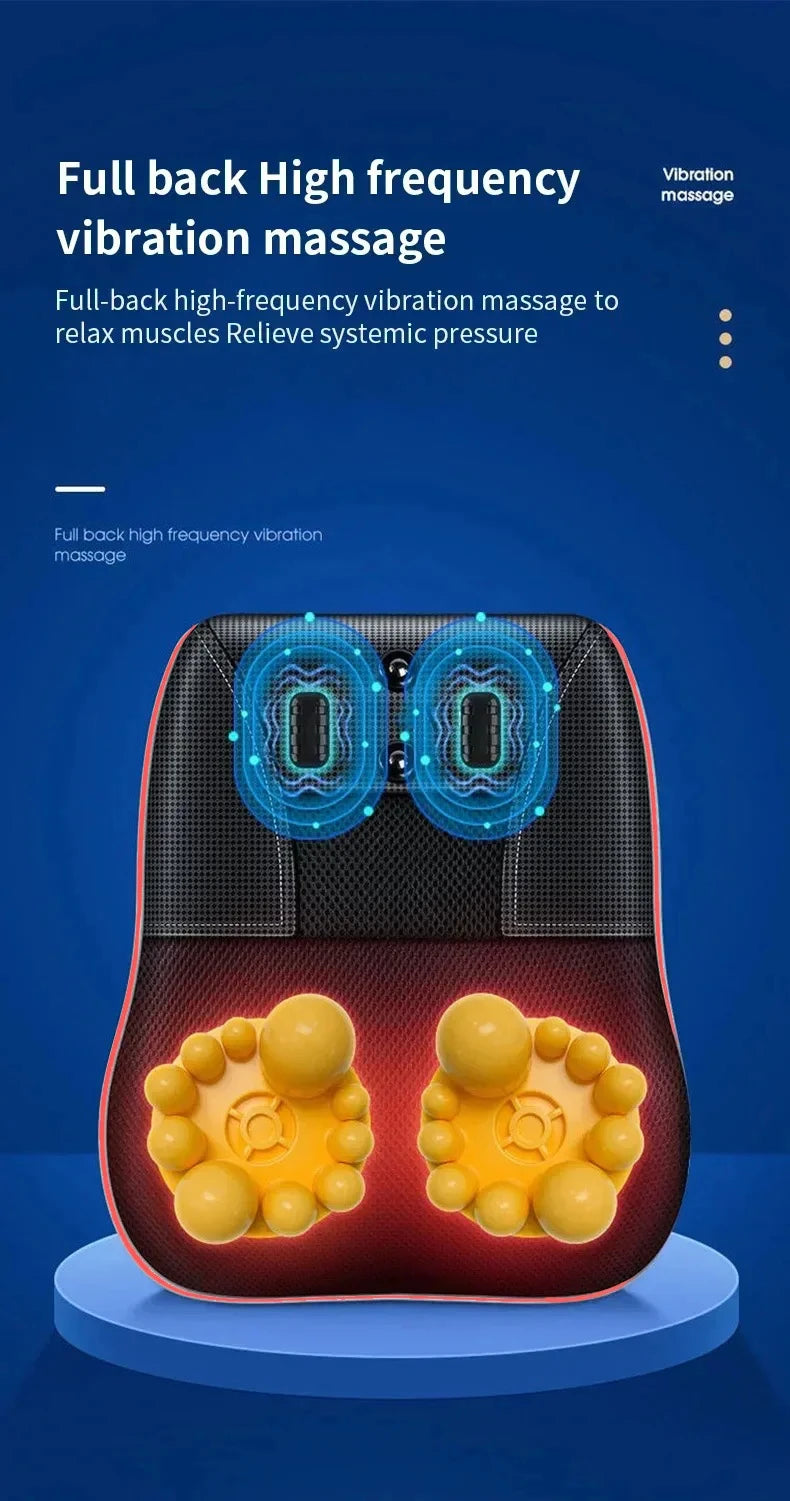 Electric Massage Pillow for Neck & Back with Heat Therapy | Tidesmit Massage Cushion Tidesmit
