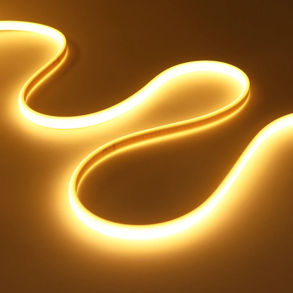 Dimmable 220V COB LED Neon Strip Light 4key Controller EU Plug Flex Tube 3000K 4000K 6000K for Staircase Bar Counter Lighting