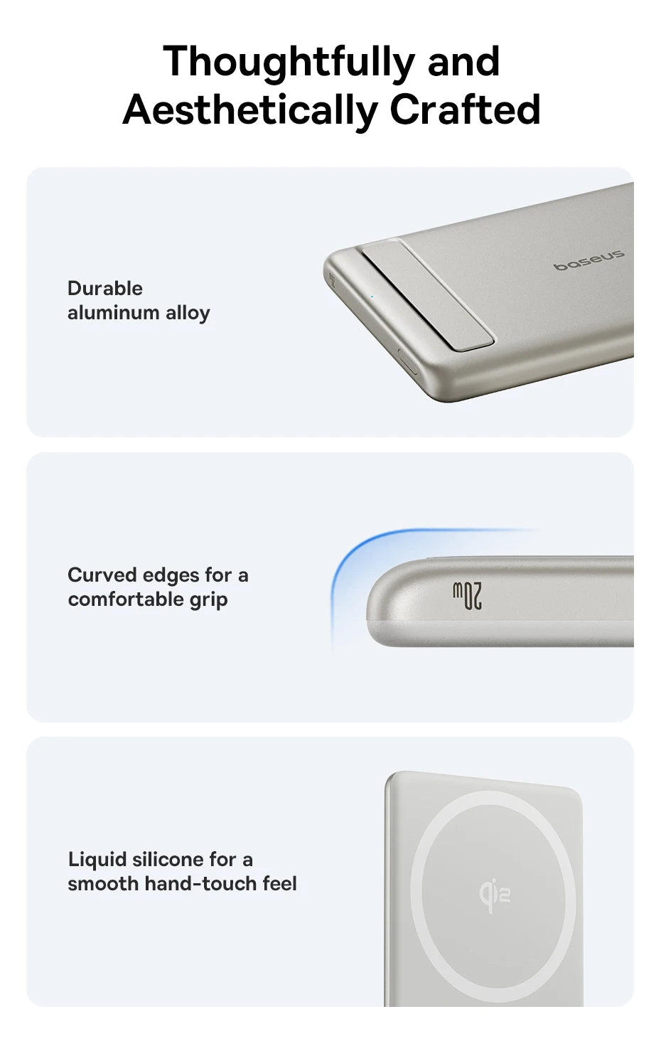 Magnetic Power Bank 5000mAh Wireless Charger with Kickstand Tidesmit