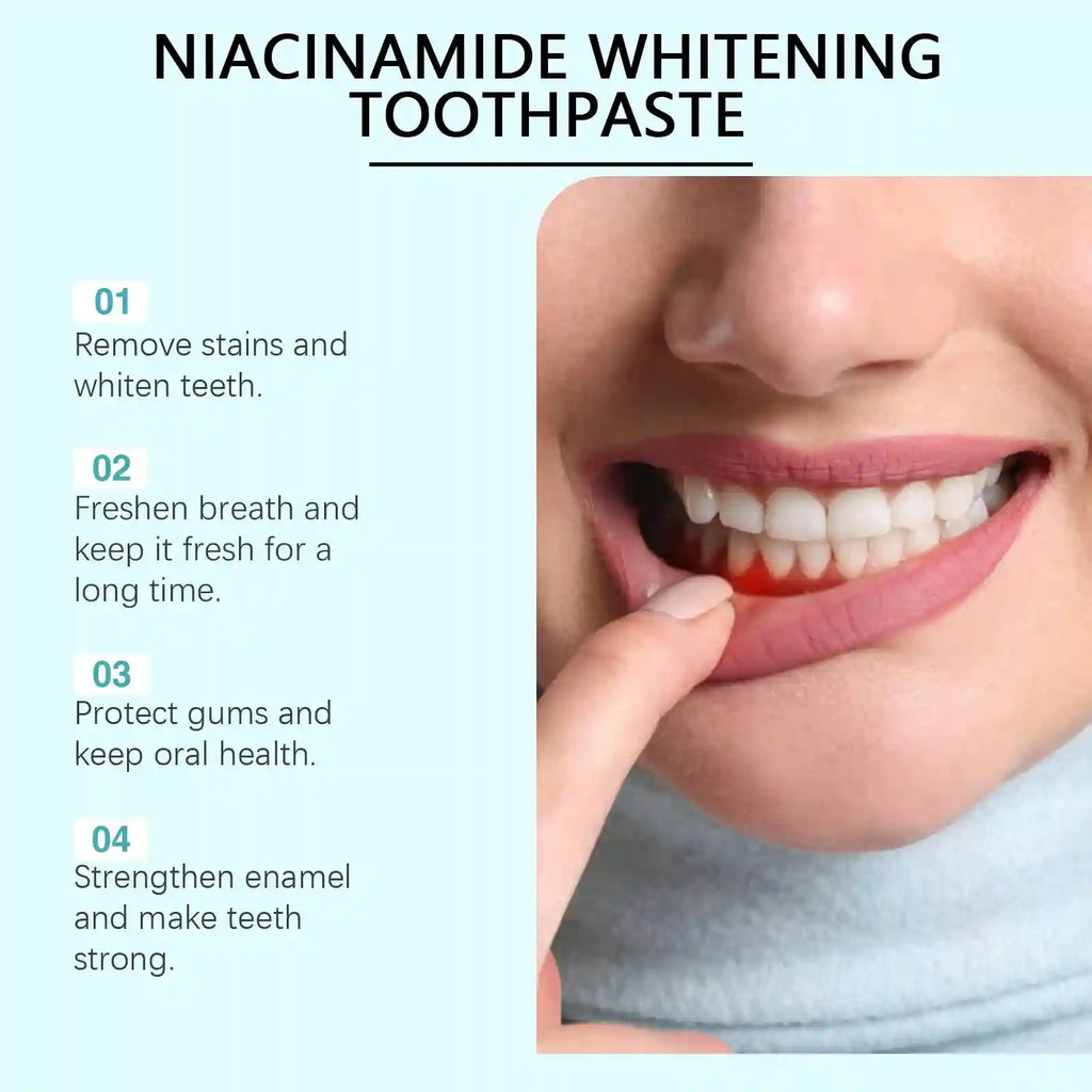 Tidesmit Nicotinamide Whitening Toothpaste for plaque removal and brightening yellow teeth