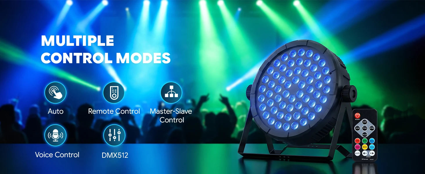 Somspot 4PCS 36W 60LEDs PAR Lights RGB DJ Party Lights Stage Effect Lighting Projector for Bar Disco Concert Wedding Theater