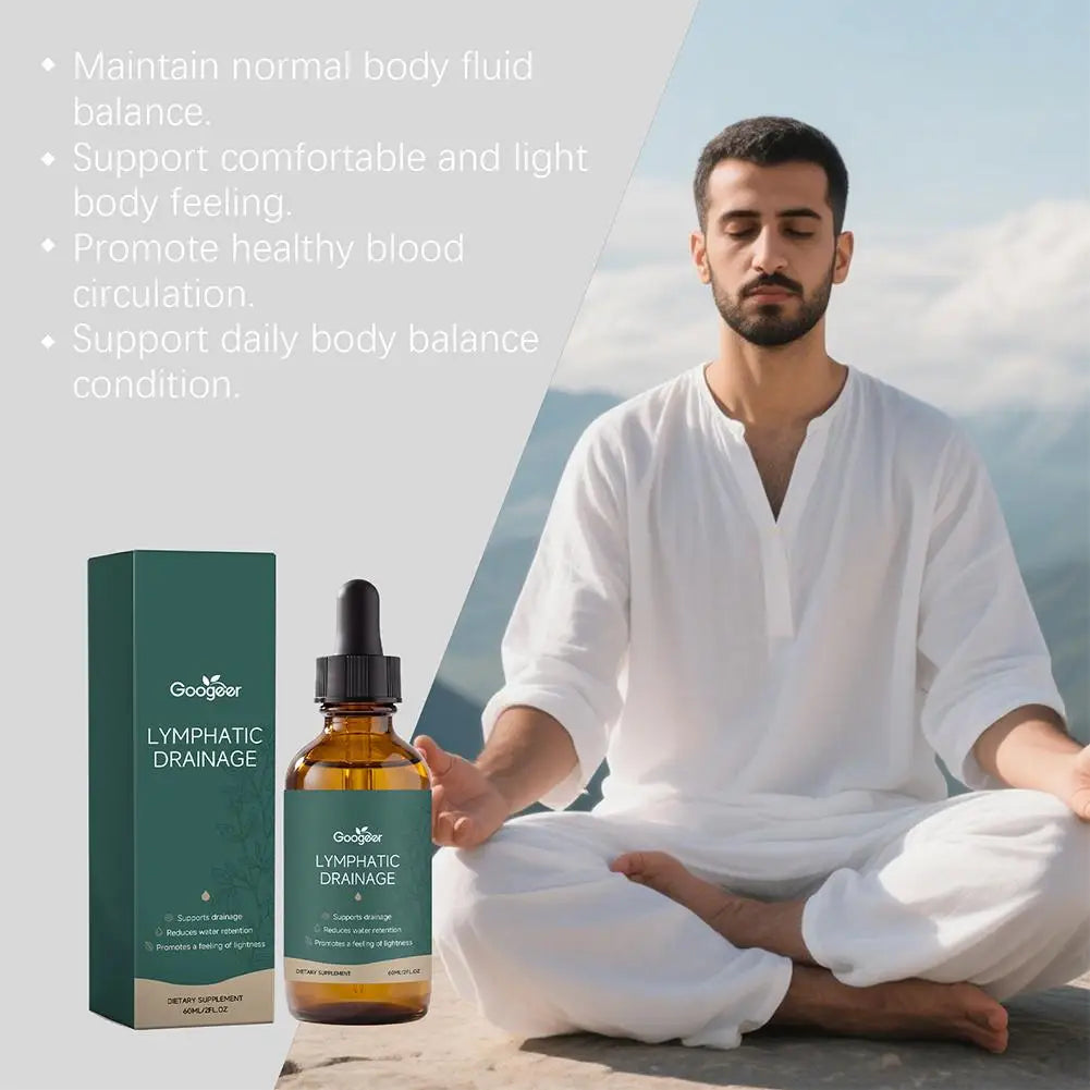 60ml Lymphatic Drainage Drops Natural Herbal Support Water Balance Detox Immune System MenWomen Gentle Liquid Supplement Dropper
