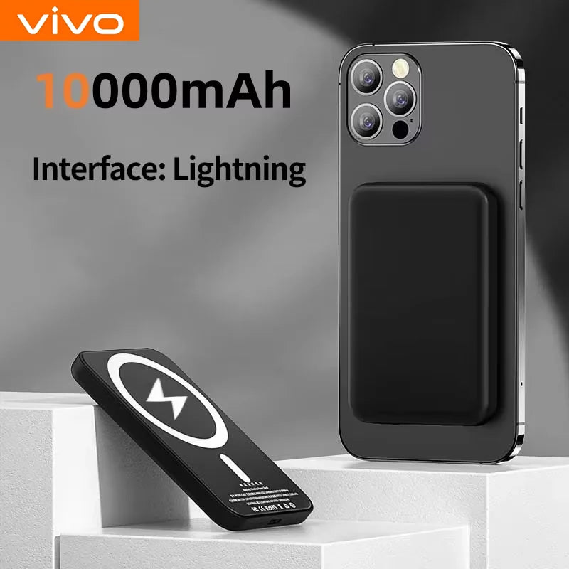 Magnetic Power Bank 50000mAh - Fast Wireless Charger for iPhone Black 10000mAh Tidesmit