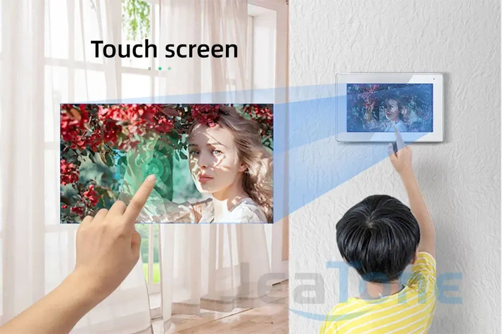 Tuya Smart Life WiFi 7 Inch Wireless HD Video Doorbell Intercom POE Switch 1-999 Unit Large Building Apartment Door Phone System