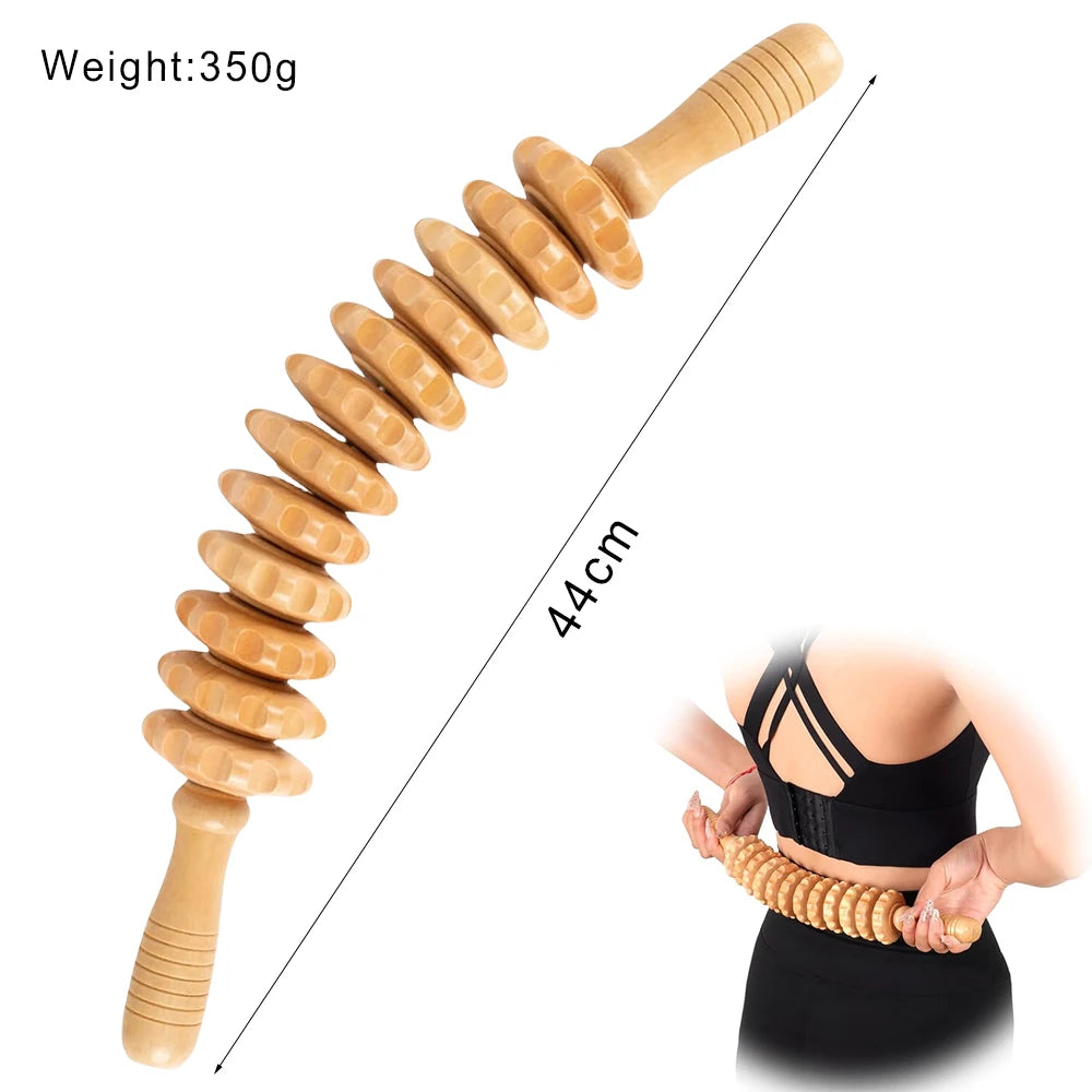 Wooden Lymphatic Drainage Massager Tool for Targeted Body Contouring Back Massage Instrument Body Roller C Tidesmit