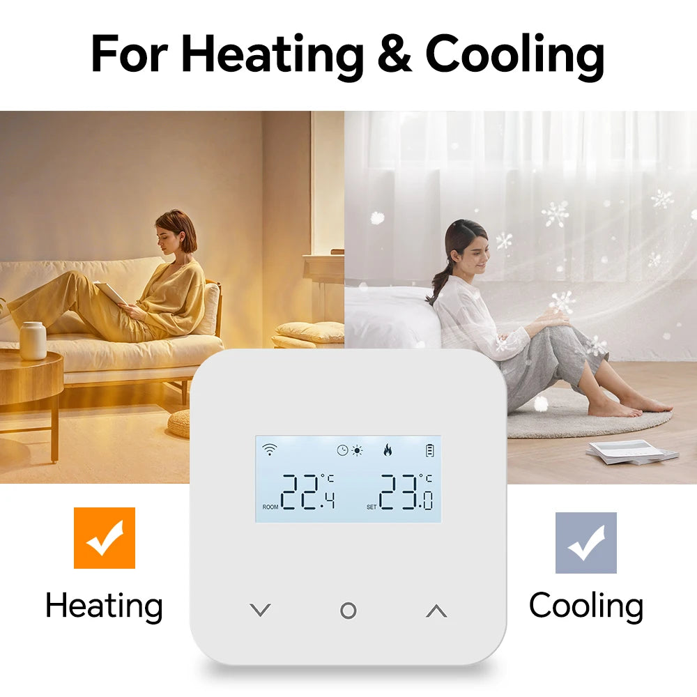 WiFi/Zigbee Thermostat for Boiler Smart Tuya Programmable Heating/Cooling Temperature Controller Alexa Google Home