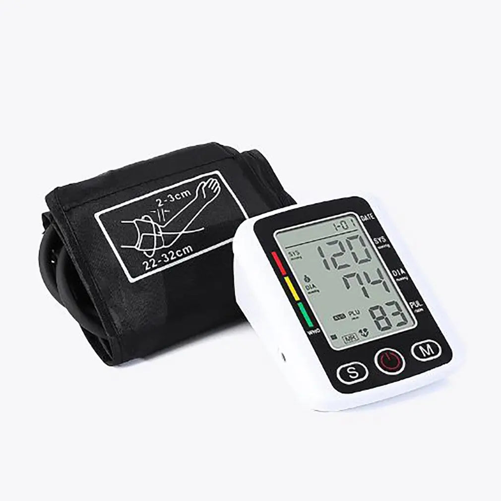 Digital Arm Blood Pressure Meter Cuff Medical Automatic Pressure Tonometer Tensiometer Heart Rate Pulse Meter BP Monitor Healthy