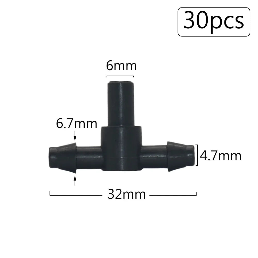 Irrigation Dripper Sprinkler Connector 1/8" 1/4" Hose Barb Tee Elbow Water Pipe Repair  Fitting Garden 3/5 4/7mm Tube Coupler