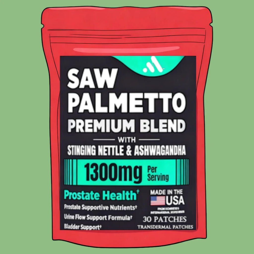 Pure Saw Palmetto Extract Patches - Stinging Nettle, Ashwagandha, Transdermal Patches Relief of Bladder and Urinary System