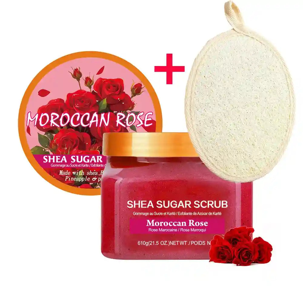 Shea Sugar Body Scrub Exfoliant - Natural Smoothing Treatment Scrubs Treatments Rose Sugar Scrub Tidesmit