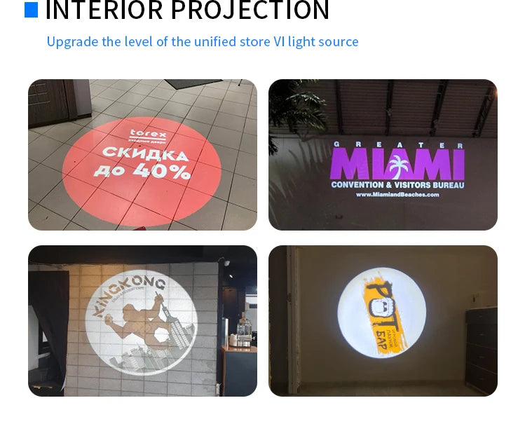 Custom Rotating Gobo Projector for Outdoor Advertising Long Distance Waterproof LED Logo Projector Light