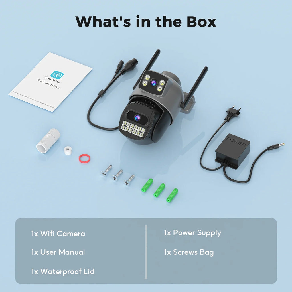 5K 10MP WiFi 2.4g/5G Dual Lens Security Camera, Outdoor IP66 Waterproof 5X Zoom Dual Screens Human Detection AI Night Vision
