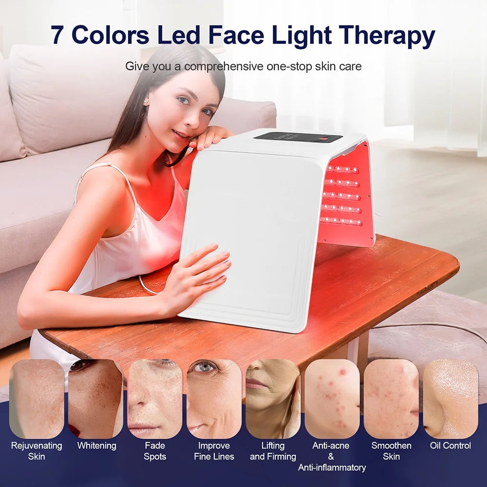 160 LEDs Foldable 7 Colors LED Photon Machine Beauty Salon Home Use LED Facial Body SPA Mask PDT Machine Face LED Mask Skin Care