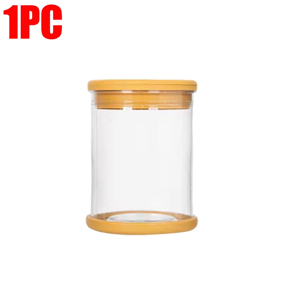 1-piece transparent hydroponic plant pot container with orange lid and non-slip base