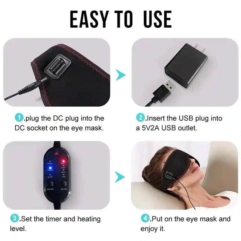 Heated Eye Massager for Dry Eyes Relief – USB Powered Wellness Device Massage Roller Tidesmit