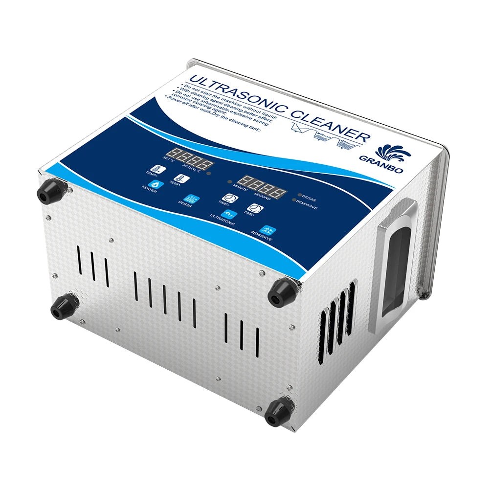 Tidesmit 3.2L 180W ultrasonic cleaner for dental and manicure tools with stainless steel tank, side profile view.