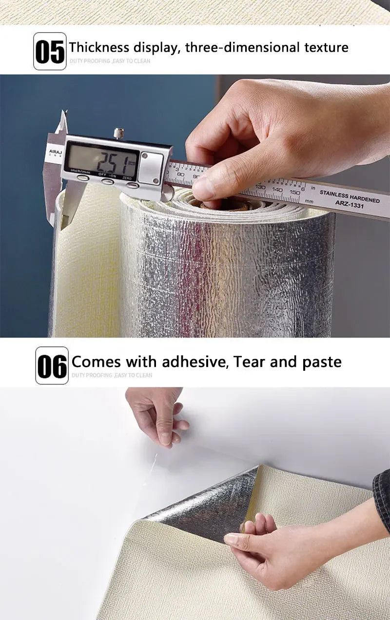 10m Self Adhesive 3D Wall Panel Wallpaper Foam Soundproof Waterproof 3D Wall Sticker New Design Bedroom Wallpaper Thickening