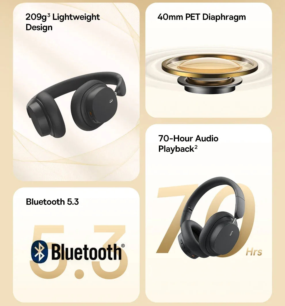 Tidesmit Wireless Bluetooth 5.3 Headphones with 3D Spatial Audio Tidesmit