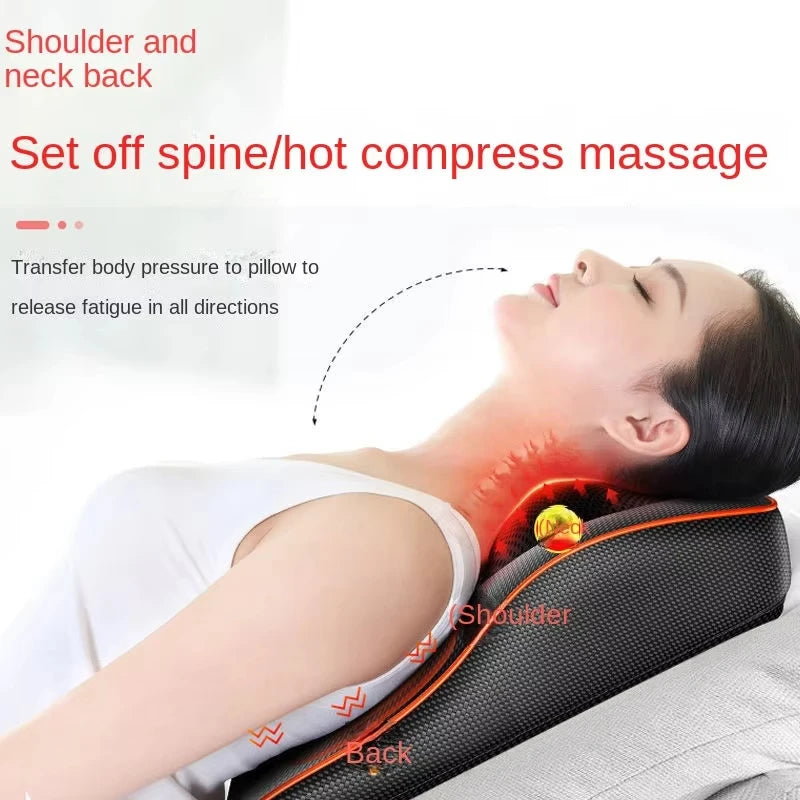 Electric Massage Pillow for Neck & Back with Heat Therapy | Tidesmit Massage Cushion Tidesmit