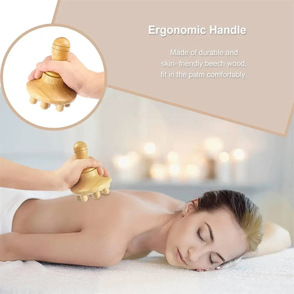 Wood Therapy Massage Tools for Body Contouring | 6 Piece Kit Relaxation Treatment Tidesmit
