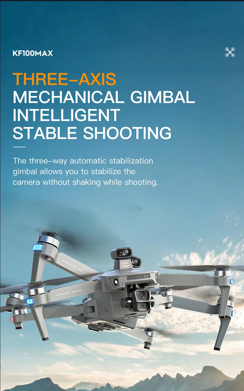 4K GPS Drone with 3-Axis Gimbal & Obstacle Avoidance | KF100 MAX Tidesmit