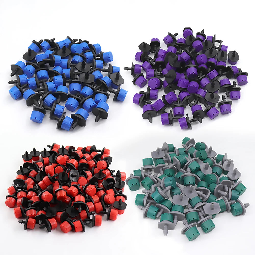 50/100PCS Adjustable Dripper for 4/7mm Garden Irrigation Hose Watering Sprinkler Emitter 0-80L/H for Yard Greenhouse