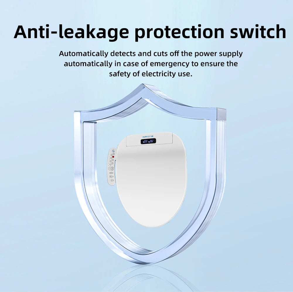 Smart Toilet Seat Cover - Water&Energy Saving, Instant Heating, Self-Cleaning, LED Night Light-Efficient Hygienic Bathroom Lid