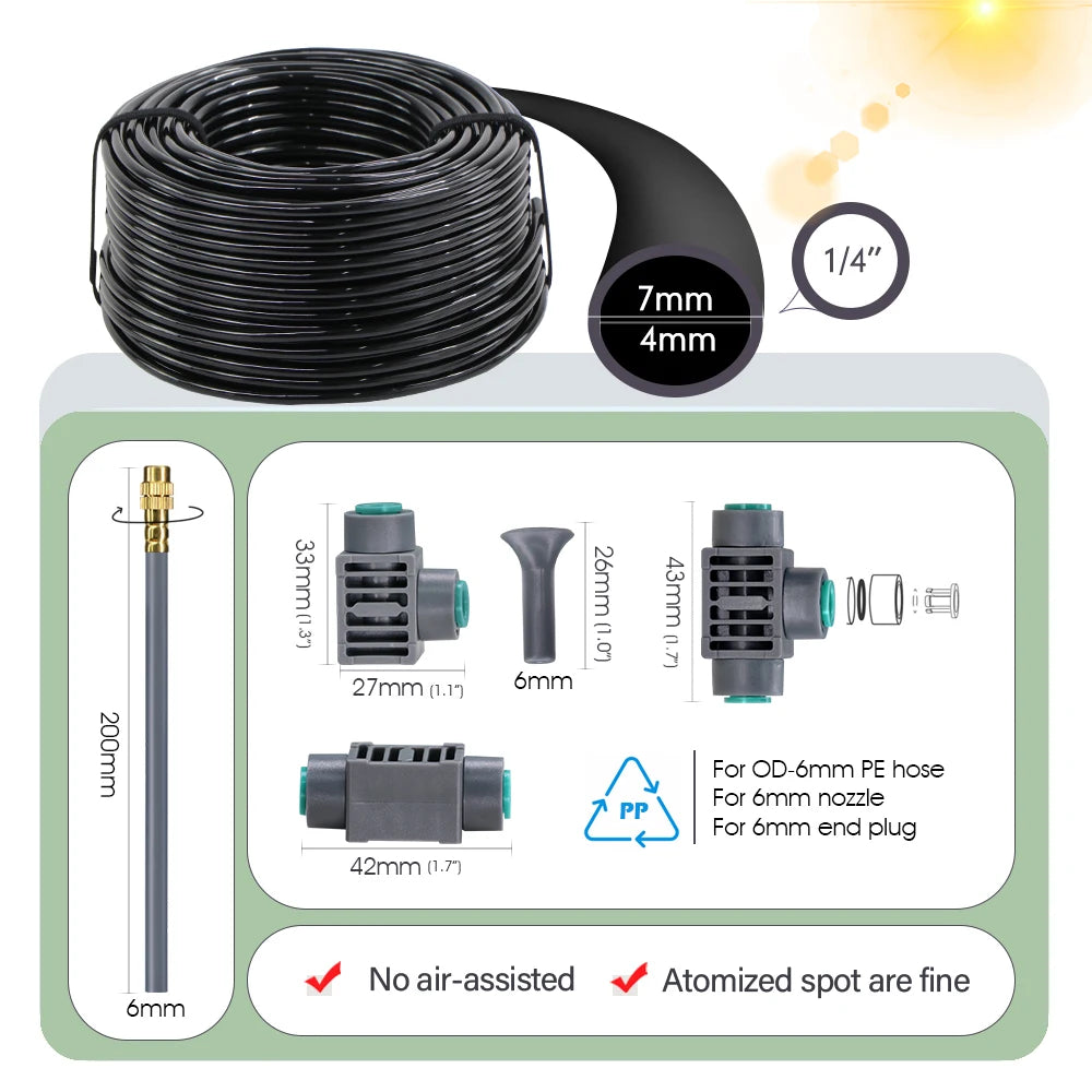 New Type-C Direct Charging Gardening Dual-Way Independent Control Irrigation Timer Mist Cooling Kit Custom DIY Watering Schedule