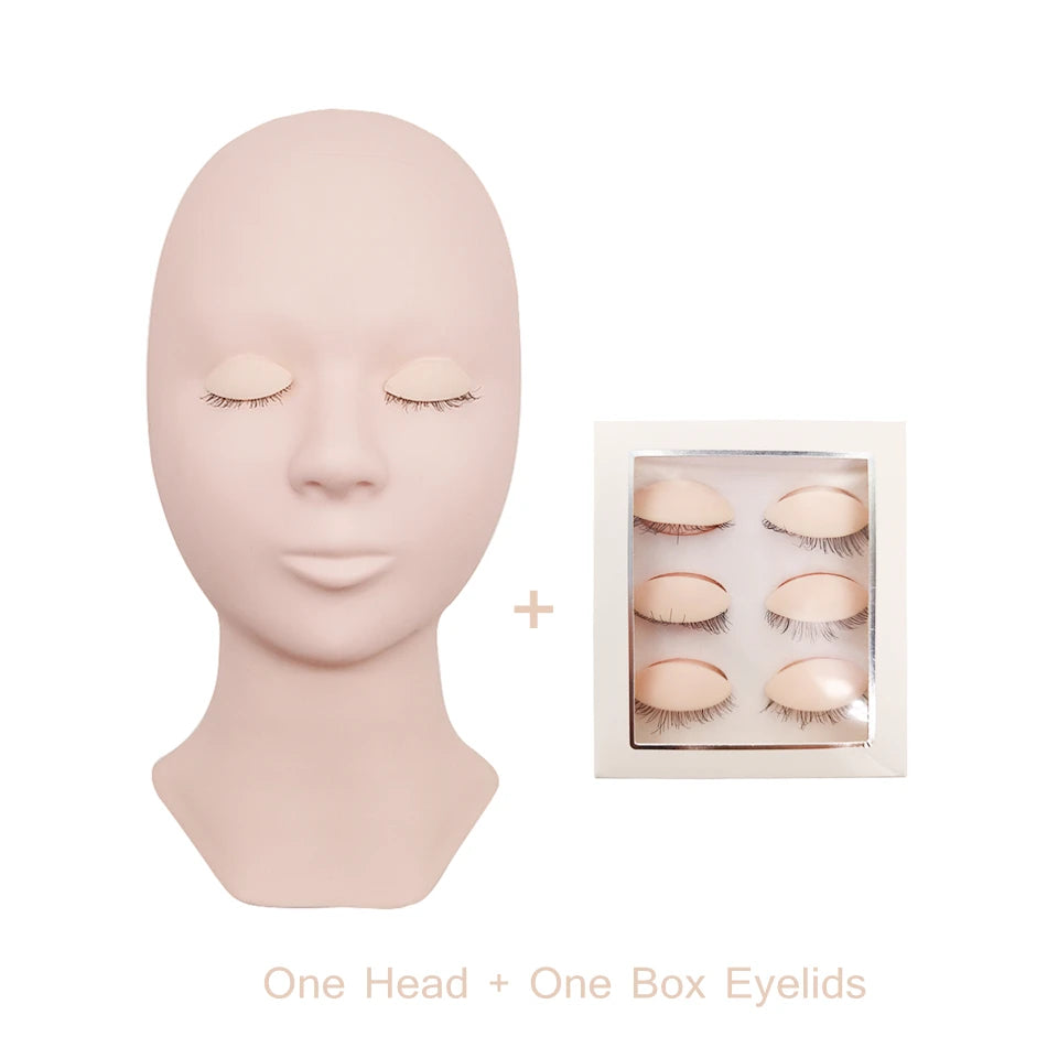 Tidesmit mannequin training head with removable eyelids for eyelash extension and face makeup practice detail view