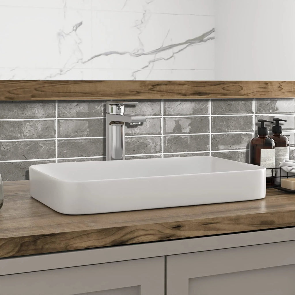 Grey Marble 3D Self Adhesive Wall Tile Stickers 30×15cm Waterproof Peel Stick Backsplash Tiles for Kitchen Bathroom Decor