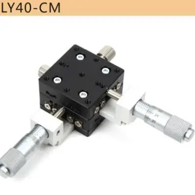 Manual micrometer sliding stage, LY40-CM, black platform with center micrometer pair
