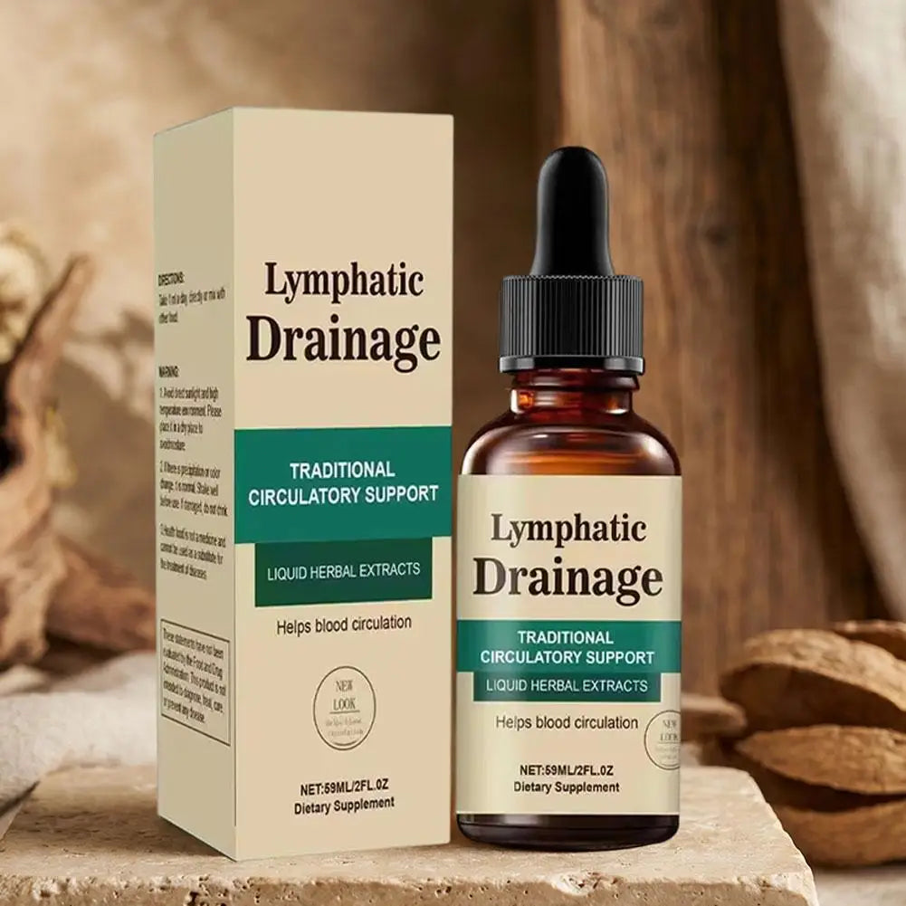 Natural Herbal Lymphatic Drainage Drops, Fast Absorb Detox Liquid Supplement Improve Blood Circulation Relieve Swelling Immune
