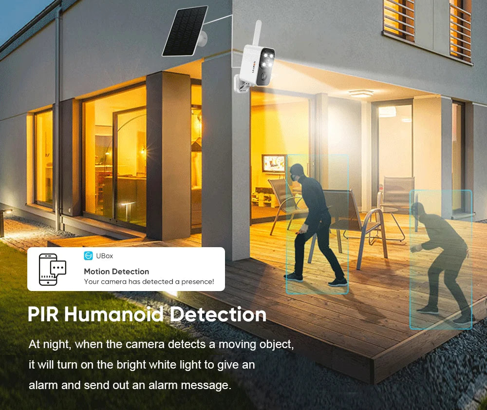 LS VISION Outdoor Solar Camera Wireless Cam WIFI/4G Ultra Standby Time PIR Motion Light Color Night Vision AI Detect Battery Cam