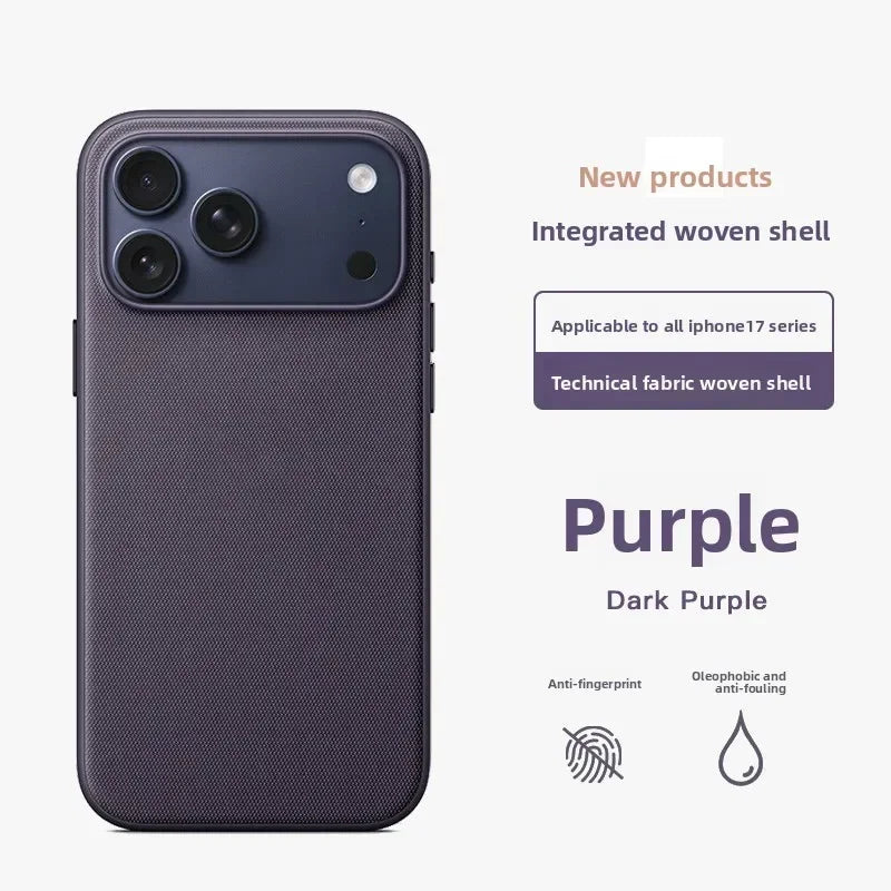 Woven Magnetic iPhone Case | Slim Shock-Absorbing Cover | Tidesmit Purple NO Logo Tidesmit