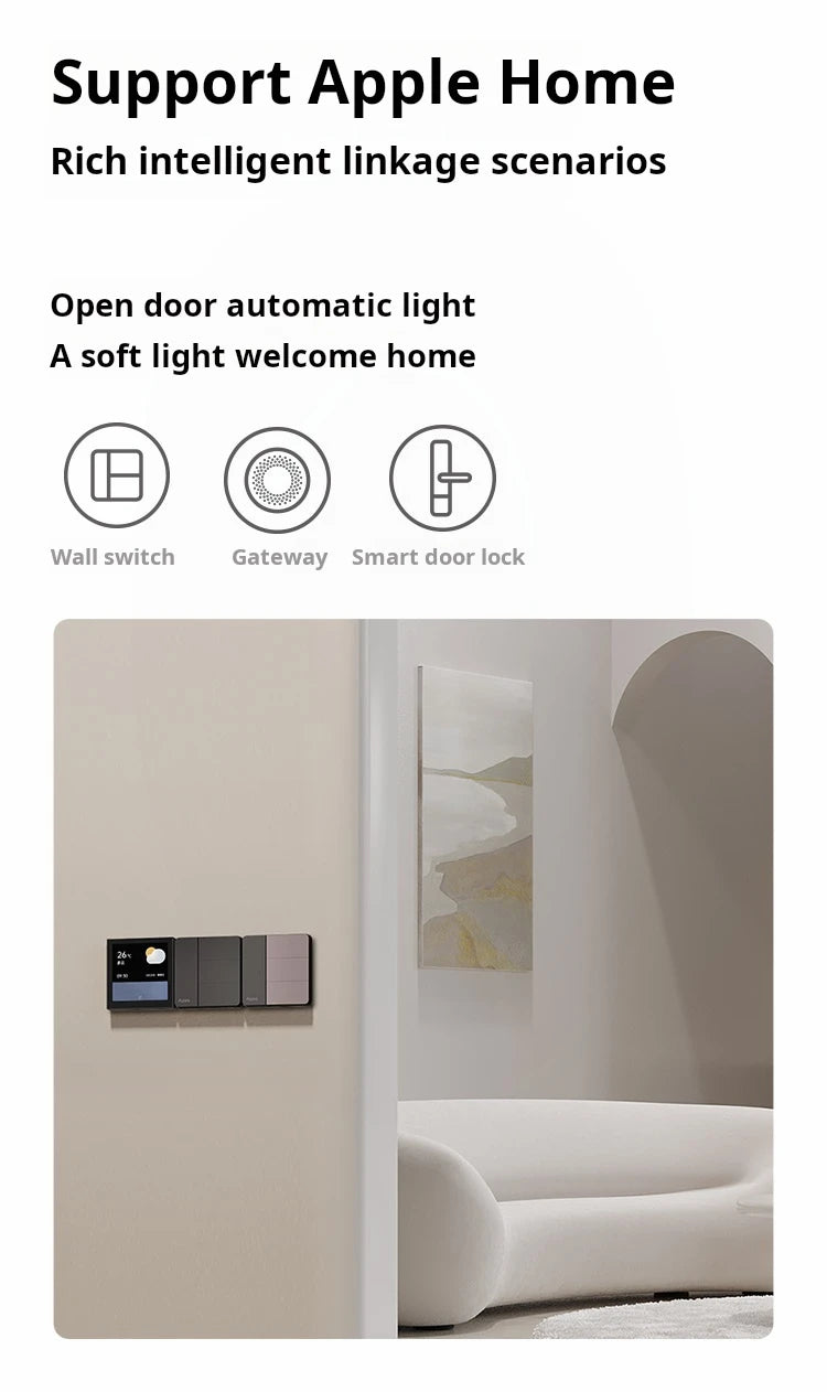 Aqara Smart Wall Switch Z1 More Control Zigbee 3.0 Compatible with Single Live/Neutral Wire Design Work With Mi Home HomeKit APP