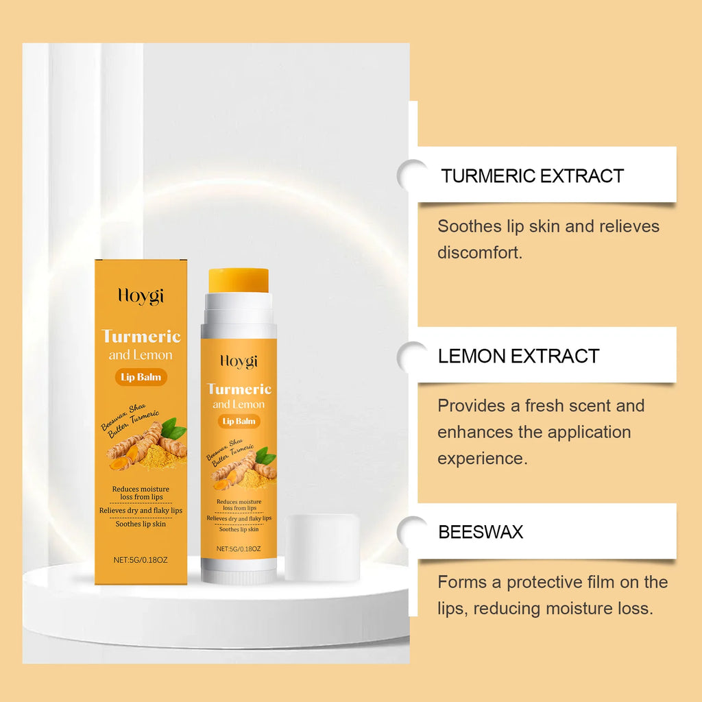 Turmeric Lemon Lip Balm for Dark Lips | Moisturizing Treatment Lip Care Tidesmit