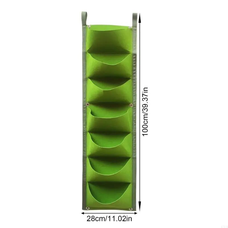 2Pack Breathable Nonwoven Wall Planter 7 Pocket Vertical Grow Bag For Garden E7CB
