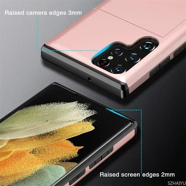 Samsung Galaxy S24 Ultra Case with Card Holder & Shockproof Protection Tidesmit