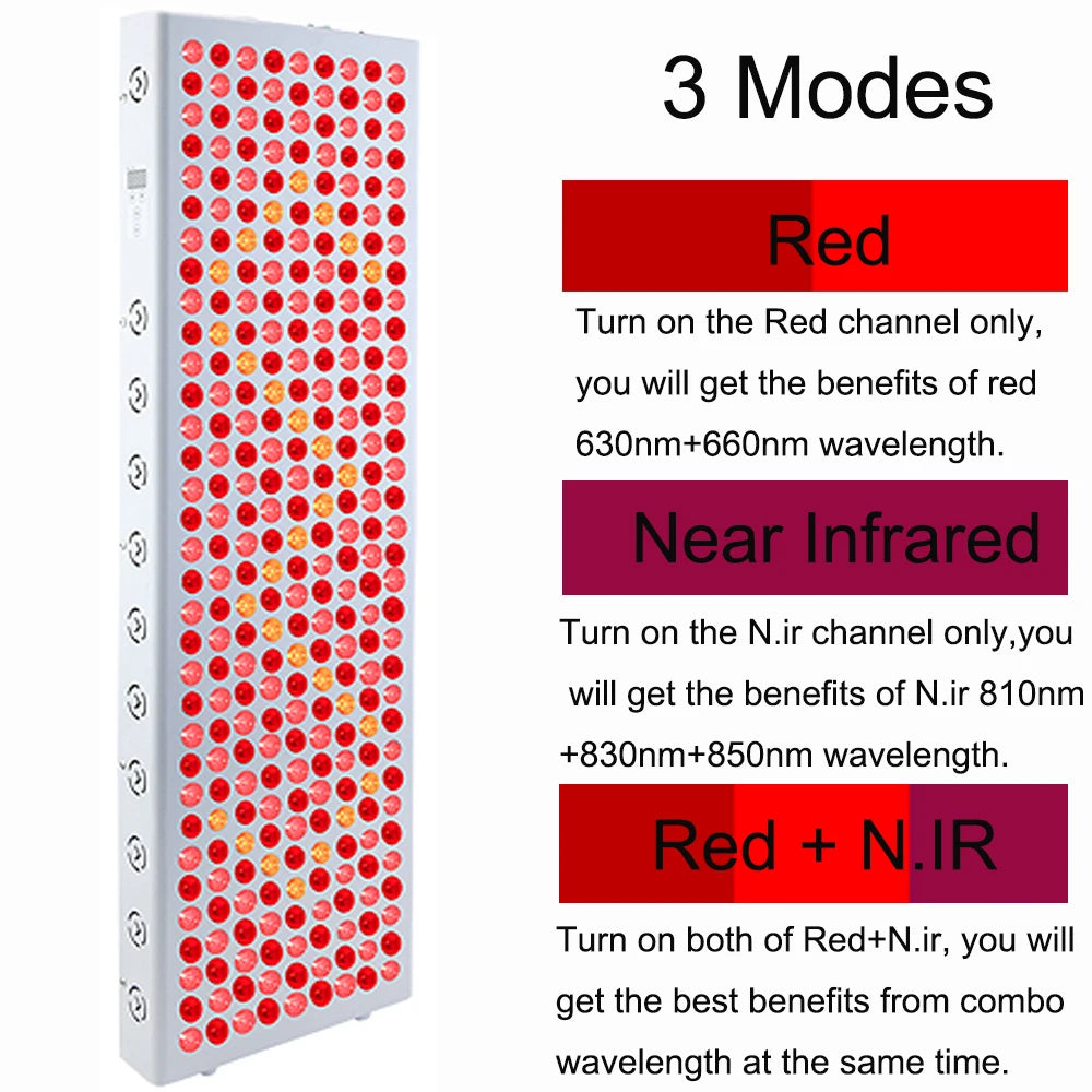 Plus1500/2000 LED Red Light Therapy Panel 630nm 660nm 810nm 830nm 850nm Infrared Therapy Lamp Device,LED Light Beauty Device