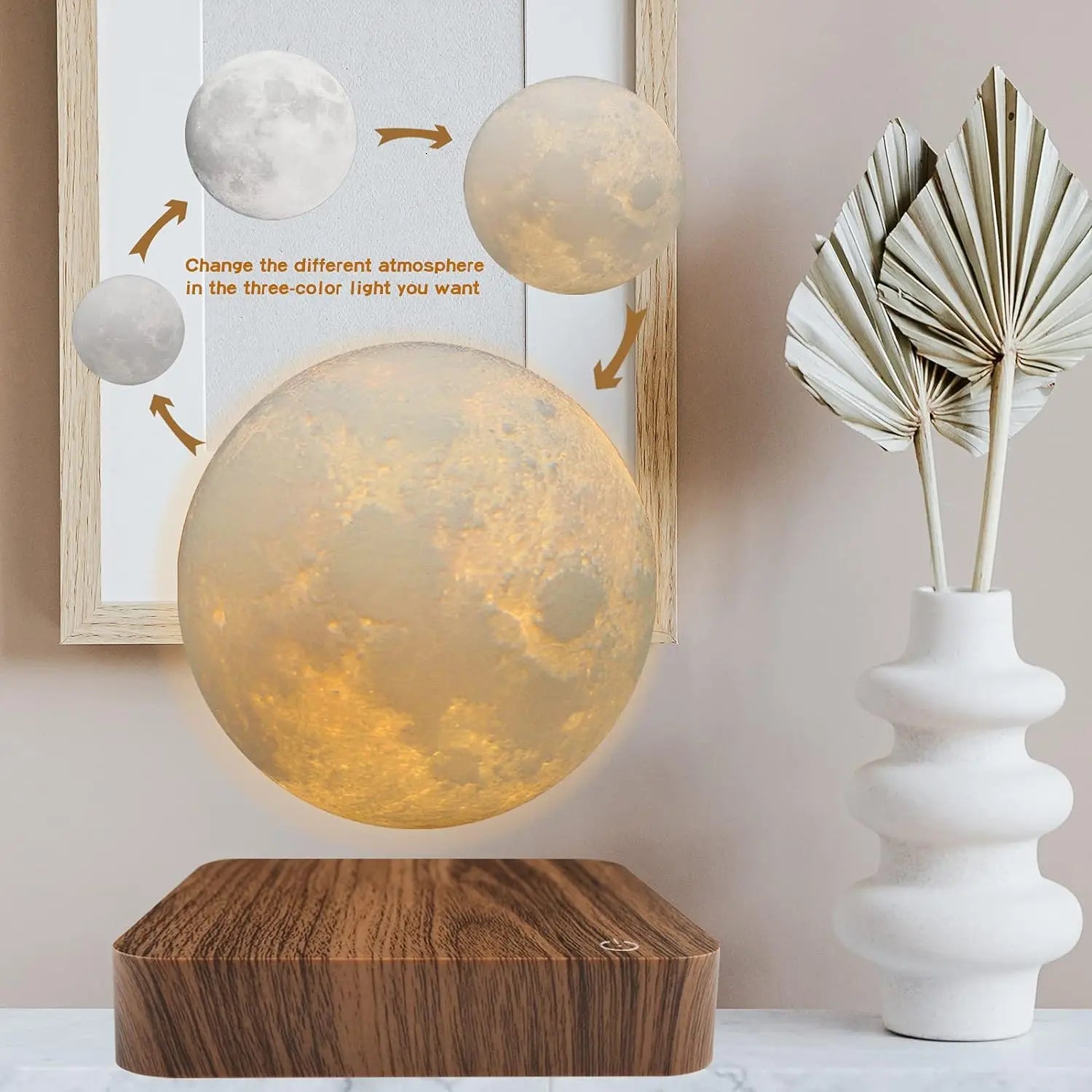 Levitating Moon Lamp | 3D Magnetic Floating LED Light by Tidesmit Tidesmit