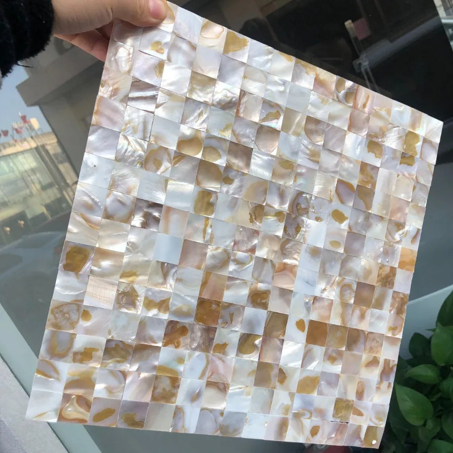 30x30CM Natural Shell Mosaic Tiles Sheet Mother of Pearl Wallpaper Tile Sticker Kitchen Backsplash Bathroom Shower Decorative