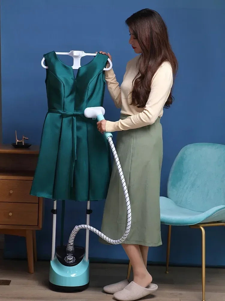 Tidesmit portable double rod vertical garment steamer with ironing board for fast household clothes wrinkle removal
